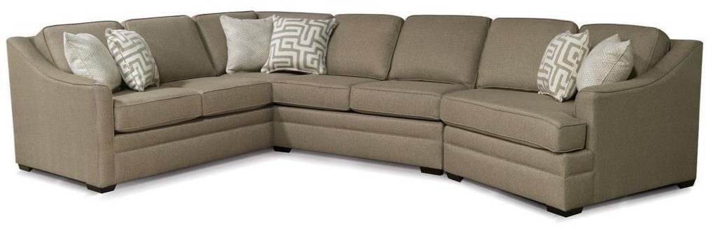 Lane radford fabric reclining top sectional with queen sleeper